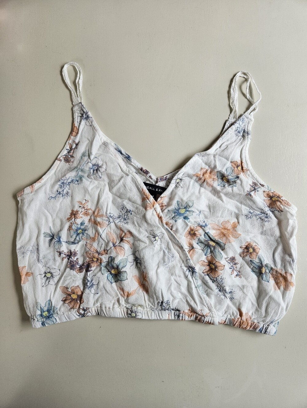 Kendall & Kylie - Floral V-Neck Crop Tank Top